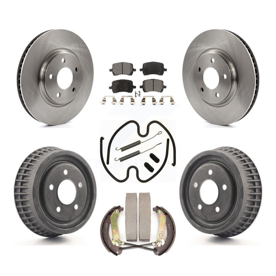 Front Rear Brake Rotor Ceramic Pad & Drum Kit (7Pc) For Chevrolet Malibu Disc rear brakes K8T-104282