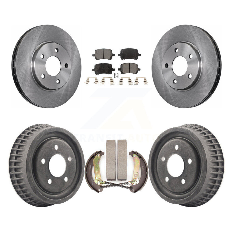 Front Rear Brake Rotors Ceramic Pad & Drum Kit For 2004 Chevrolet Malibu Disc rear brakes K8T-104289