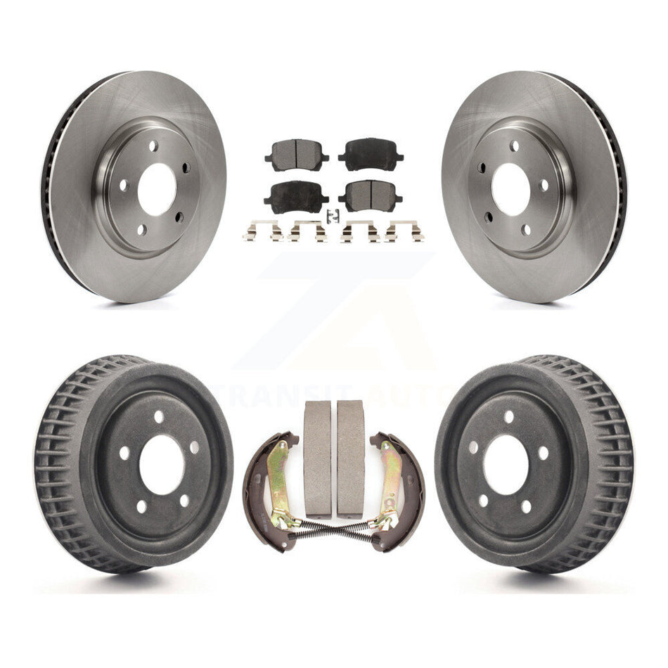 Front Rear Brake Rotors Ceramic Pad & Drum Kit For 2004 Chevrolet Malibu Disc rear brakes K8T-104290