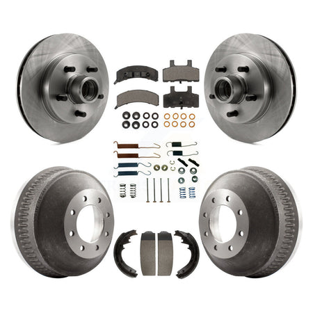 Front Rear Disc Brake Rotor Ceramic Pad & Drum Kit (7Pc) For C1500 Suburban Chevrolet GMC K8T-104293
