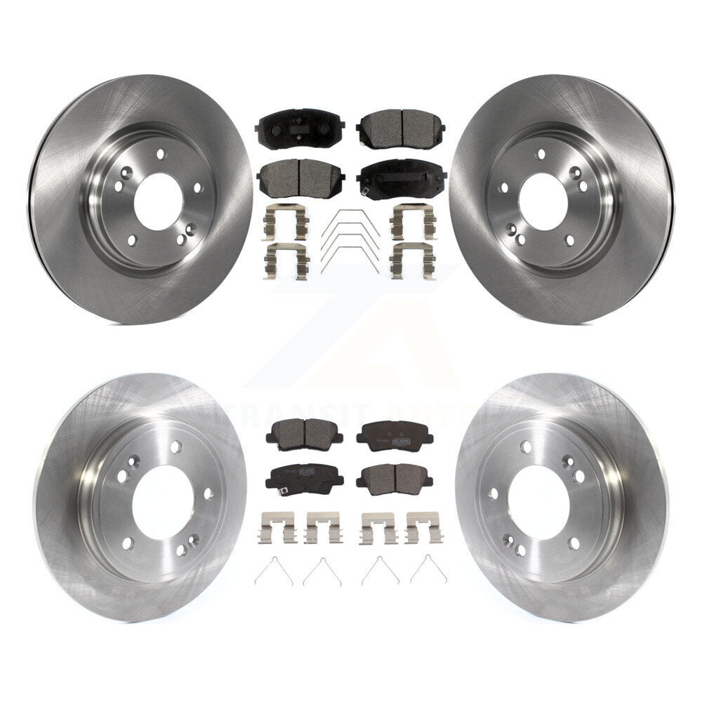 Front Rear Disc Brake Rotors And Ceramic Pads Kit For Kia Forte Hyundai Veloster Forte5 K8T-104304