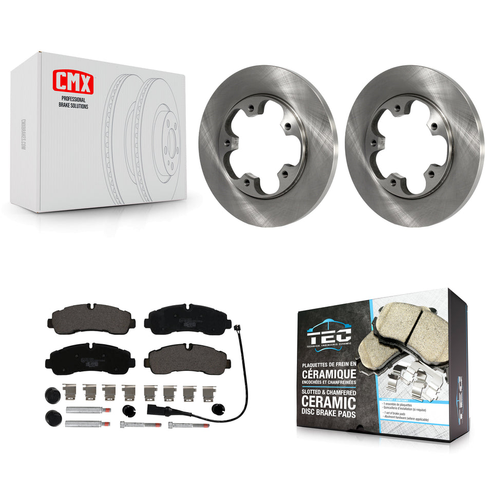 Rear Brake Rotor And Ceramic Pad Kit For 2020-2021 Ford Transit-350 AWD With 5 Lug Wheels K8T-104345