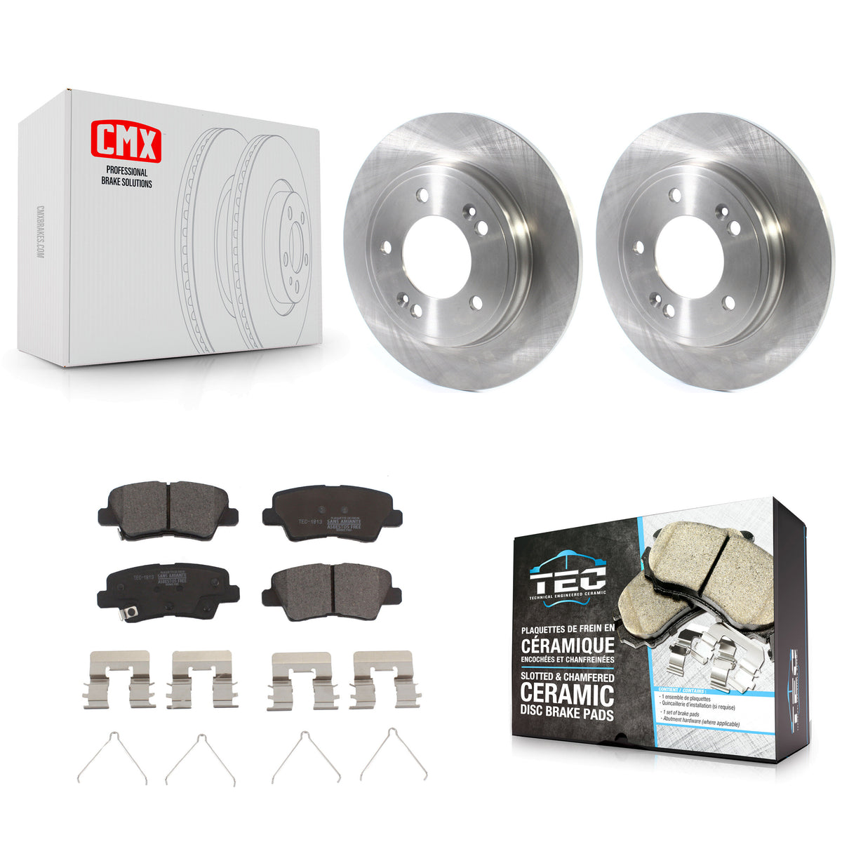 Rear Disc Brake Rotors And Ceramic Pads Kit For Kia Forte Hyundai Veloster Forte5 K8T-104347