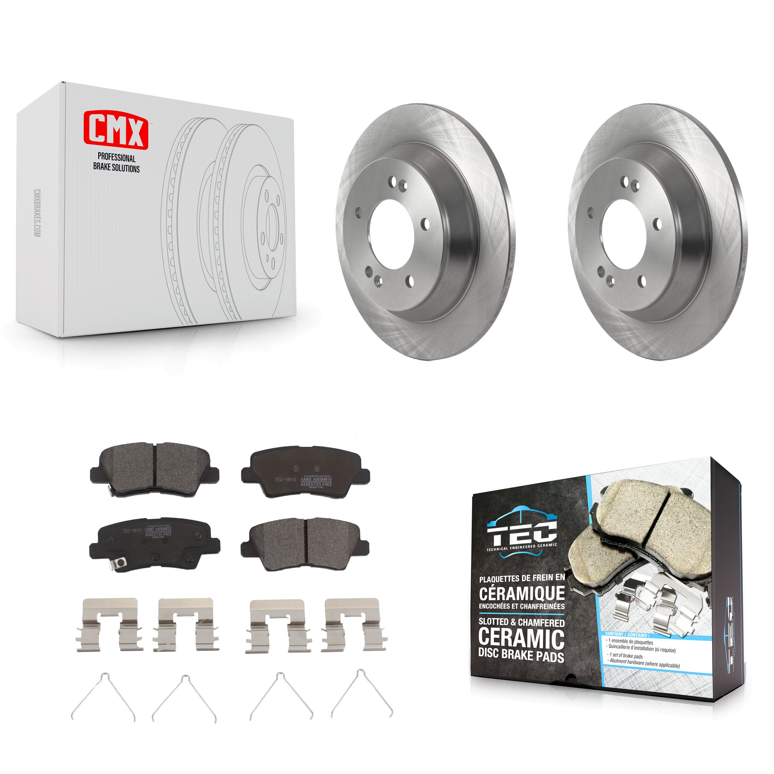 Rear Brake Rotor & Ceramic Pad Kit For 2022-2023 Hyundai Kona With Electric Parking K8T-104350