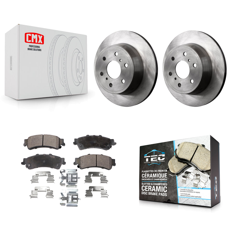 Rear Brake Rotor Ceramic Pad Kit For GMC Sierra 1500 Classic Denali with Disc rear brakes K8T-104352