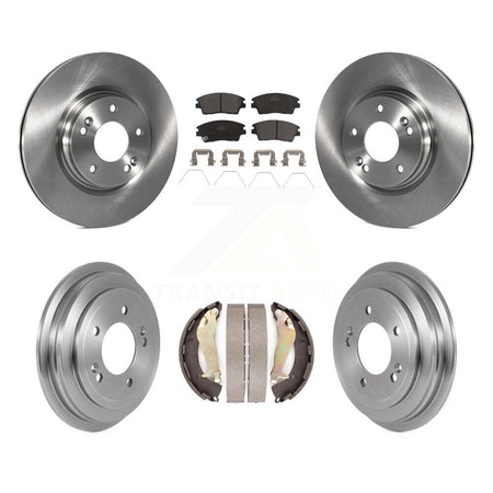 Front Rear Disc Brake Rotors Ceramic Pads And Drum Kit For 2017-2020 Hyundai Elantra 1.6L K8T-104354