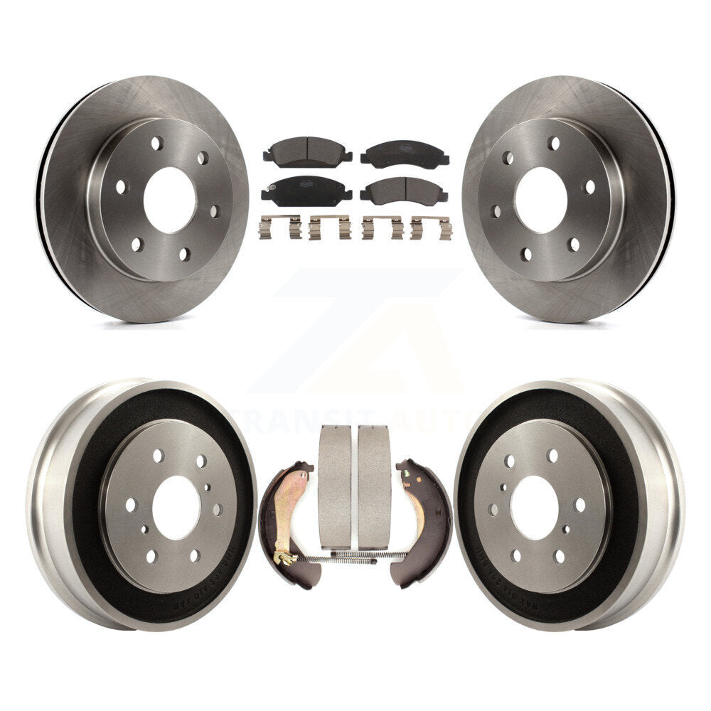 Front Rear Brake Rotor Ceramic Pad And Drum Kit For 2007 GMC Sierra 1500 Disc rear brakes K8T-104355