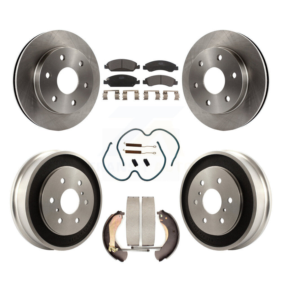 Front Rear Brake Rotor Ceramic Pad Drum Kit (7Pc) For 07 GMC Sierra 1500 Disc rear brakes K8T-104357