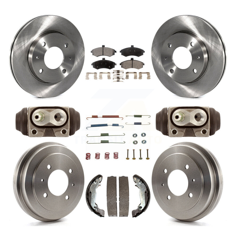 Front Rear Brake Rotors Ceramic Pad & Drum Kit (9Pc) For Hyundai Elantra rear brakes K8T-104361