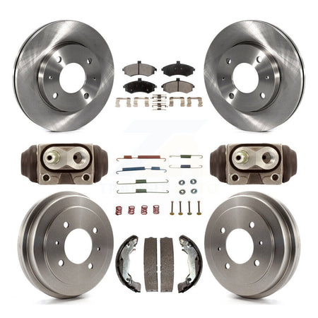 Front Rear Brake Rotors Ceramic Pad & Drum Kit (9Pc) For Hyundai Elantra rear brakes K8T-104361