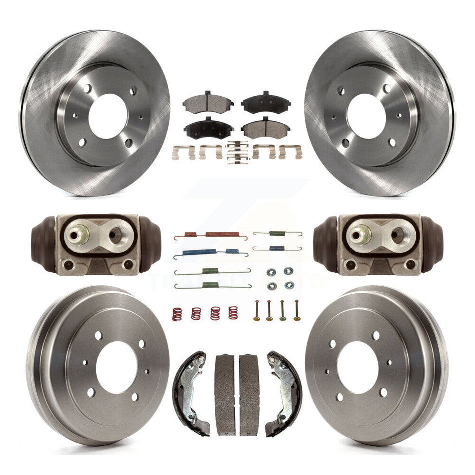 Front Rear Brake Rotors Ceramic Pad & Drum Kit (9Pc) For Hyundai Elantra rear brakes K8T-104361