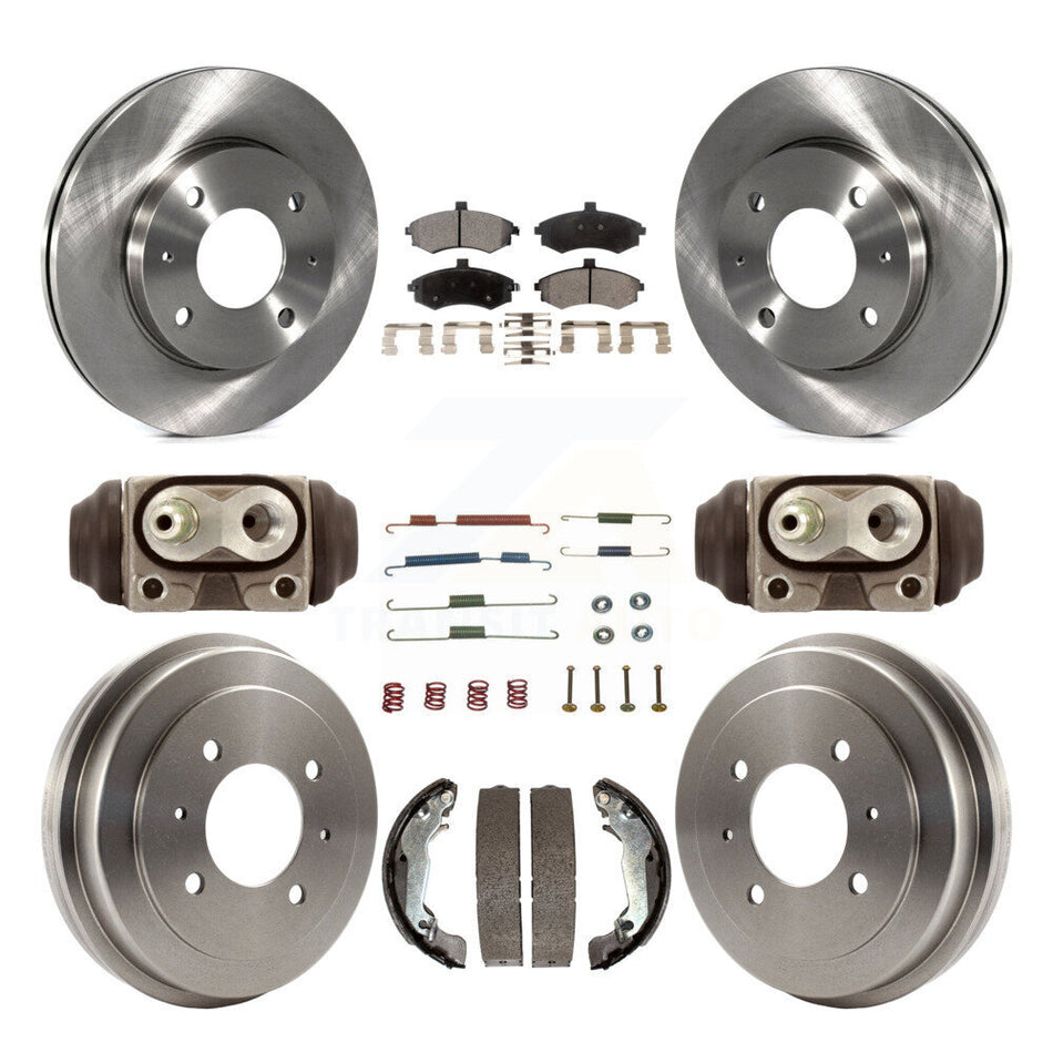 Front Rear Brake Rotors Ceramic Pad & Drum Kit (9Pc) For Hyundai Elantra rear brakes K8T-104361