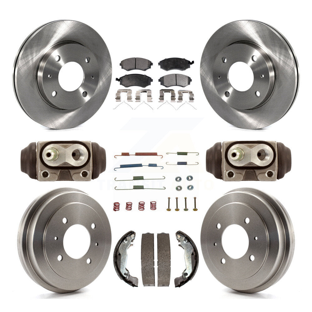 Front Rear Brake Rotors Ceramic Pad & Drum Kit (9Pc) For Hyundai Elantra rear brakes K8T-104362
