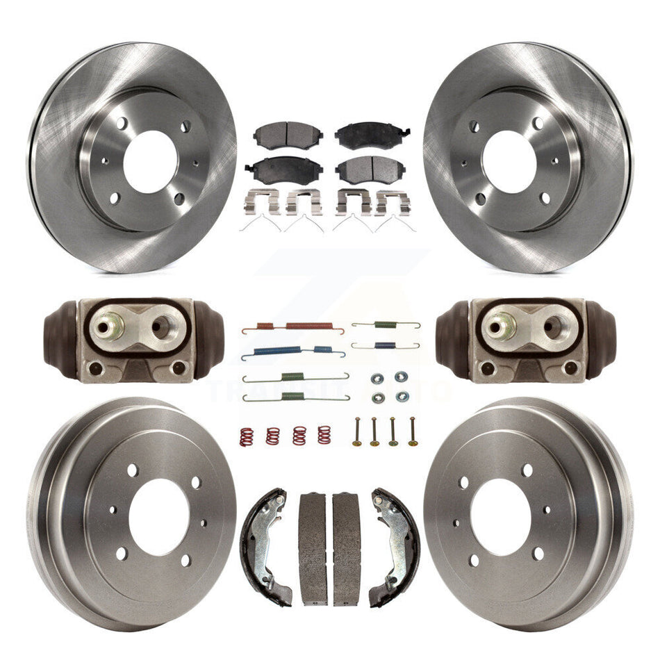 Front Rear Brake Rotors Ceramic Pad & Drum Kit (9Pc) For Hyundai Elantra rear brakes K8T-104362