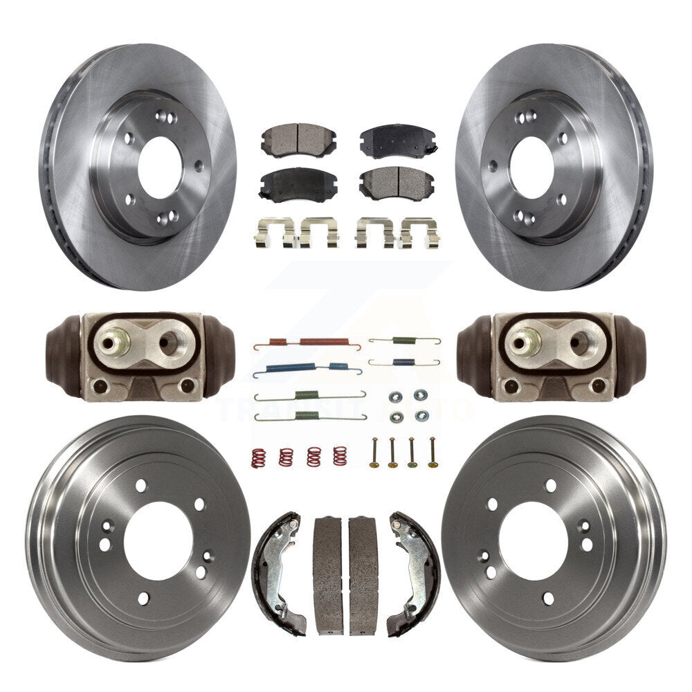 Front Rear Disc Brake Rotors Ceramic Pads And Drum Kit (9Pc) For Hyundai Elantra K8T-104363