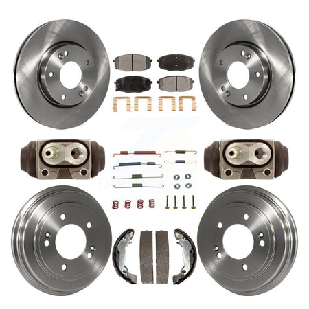 Front Rear Disc Brake Rotors Ceramic Pads And Drum Kit (9Pc) For Hyundai Elantra K8T-104364