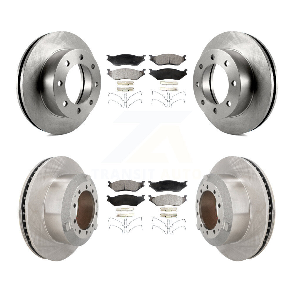Front Rear Brake Rotors Ceramic Pad Kit For 05-09 Ford F-450 Super Duty With 8 Lug Wheels K8T-104382