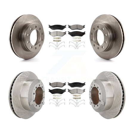Front Rear Disc Brake Rotor Ceramic Pad Kit For Ford F-450 Super Duty F-550 International K8T-104383