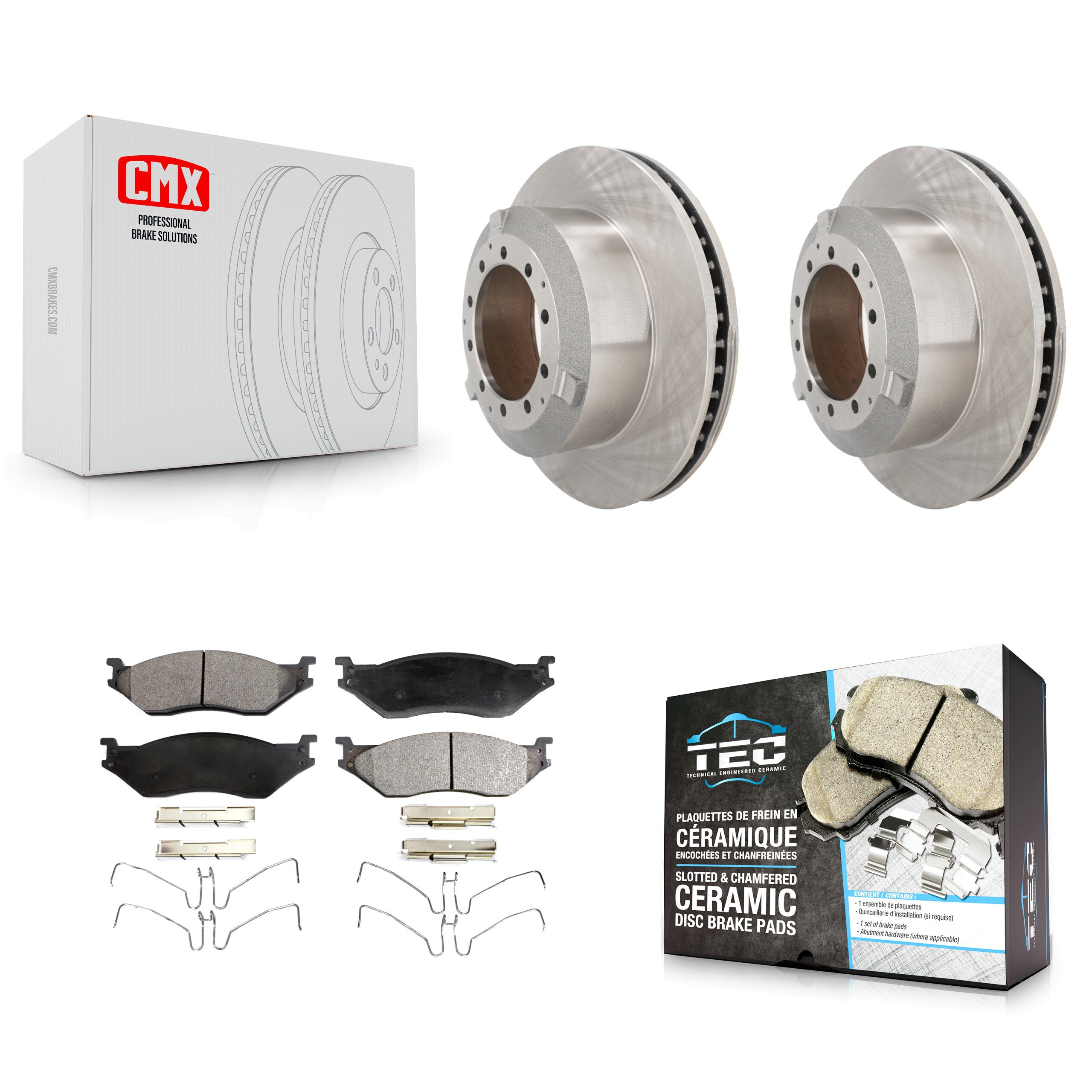 Rear Brake Rotors Ceramic Pad Kit For Ford F-450 Super Duty F-550 International TerraStar K8T-104393