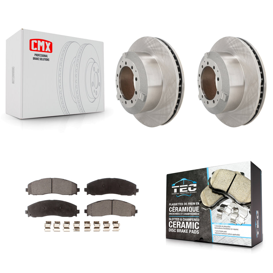Rear Disc Brake Rotor & Ceramic Pad Kit For 2015-2016 Ford F-350 Super Duty Cab Chassis K8T-104394