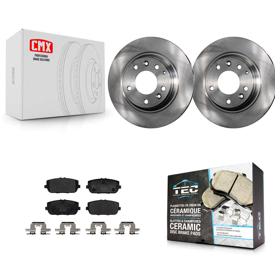 Rear Disc Brake Rotors And Ceramic Pads Kit For 2006-2015 Mazda MX-5 Miata K8T-104395