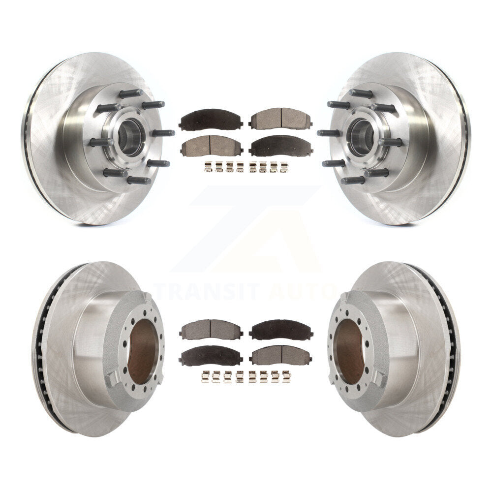 Front Rear Brake Rotors Ceramic Pad Kit For Ford F-350 Super Duty With Single Wheels K8T-104398
