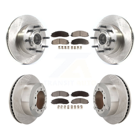 Front Rear Brake Rotors Ceramic Pad Kit For Ford F-350 Super Duty With Single Wheels K8T-104398