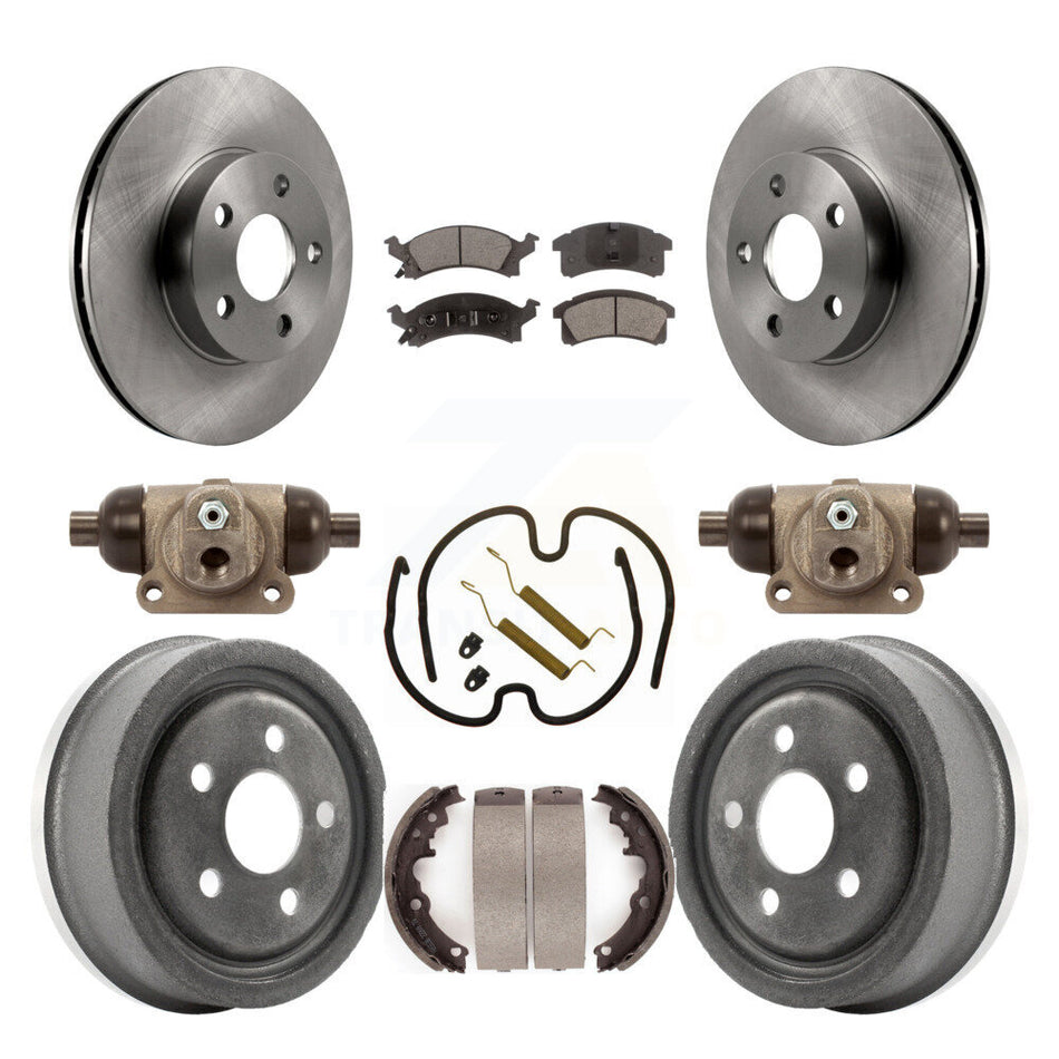 Front Rear Disc Brake Rotors Ceramic Pads And Drum Kit (9Pc) For Pontiac Sunfire K8T-104406