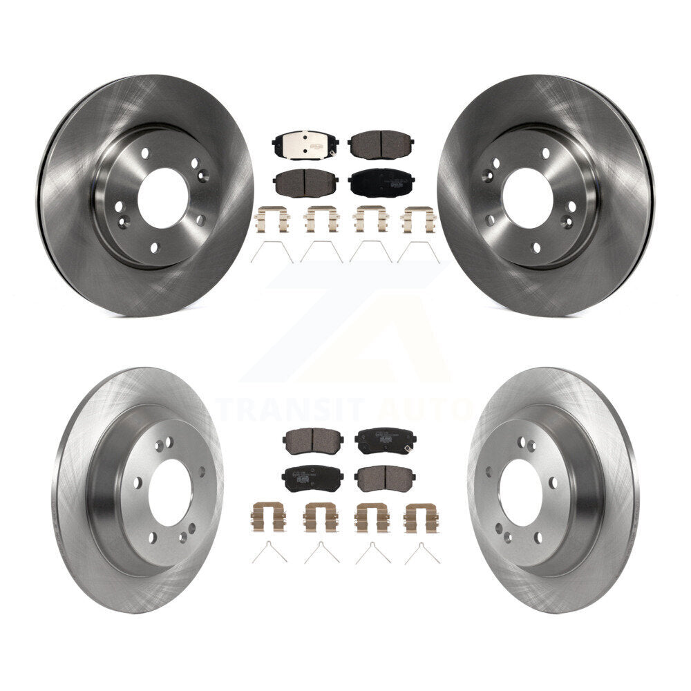 Front Rear Brake Rotors & Ceramic Pad Kit For 2022 Hyundai Kona With Manual Parking K8T-104408