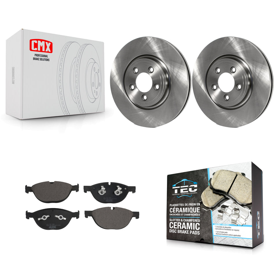 Front Disc Brake Rotor Ceramic Pad Kit For 2010 Jaguar XF With 326mm Diameter K8T-104413