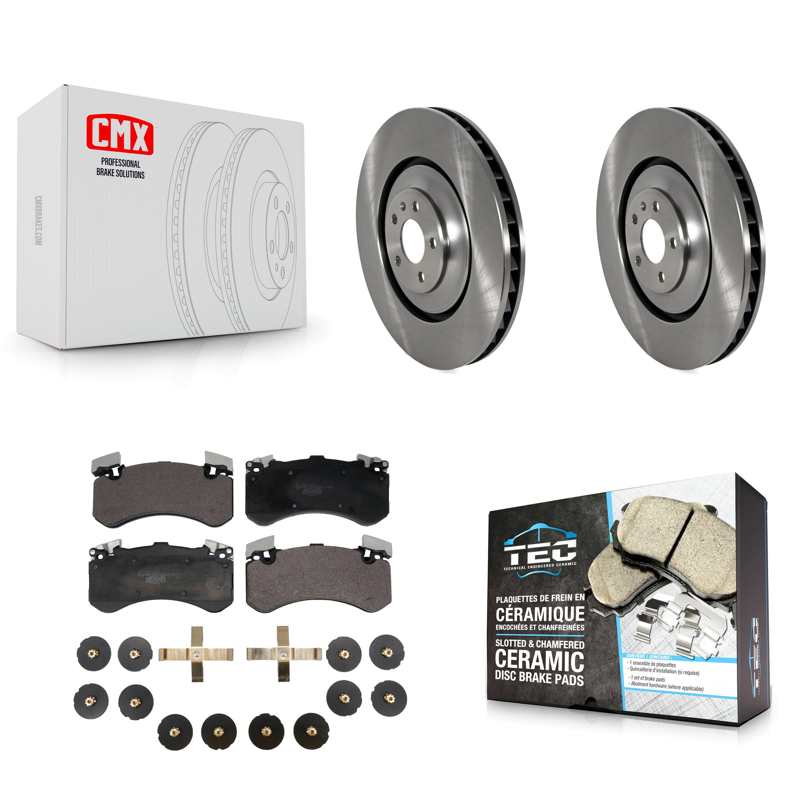 Front Disc Brake Rotors And Ceramic Pads Kit For Audi A8 Quattro S8 S7 K8T-104416