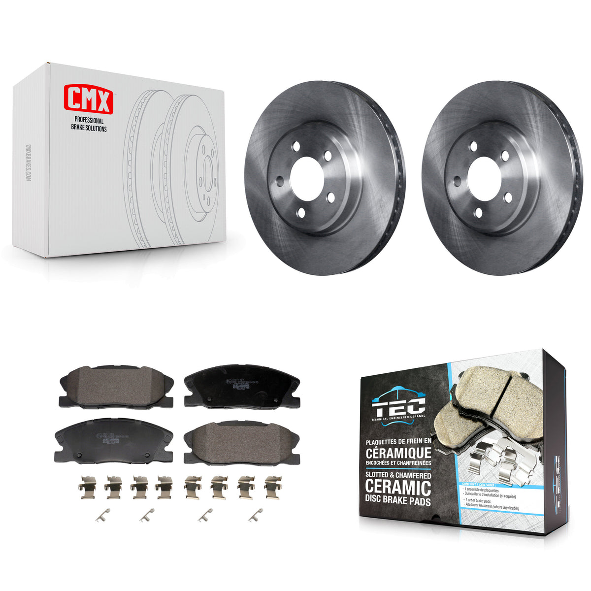 Front Brake Rotors Ceramic Pad Kit For 2014 Dodge Charger With 370mm Diameter Rotor K8T-104419