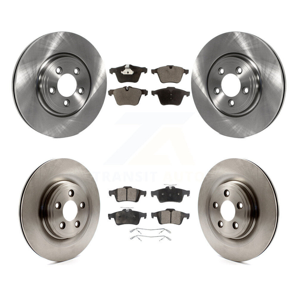Front Rear Brake Rotor Ceramic Pad Kit For 2010 Jaguar XF With 326mm Diameter K8T-104425
