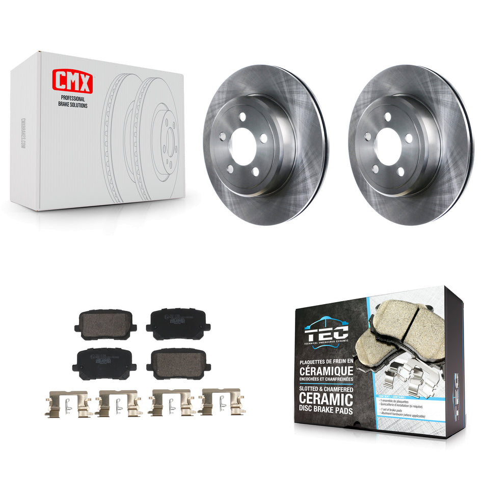 Rear Brake Rotors Ceramic Pad Kit For 17-18 Dodge Charger With 370mm Diameter Front Rotor K8T-104436