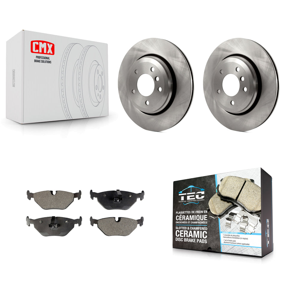 Rear Brake Rotors & Ceramic Pad Kit For 2001-2005 BMW 320i With 320mm Diameter Rotor K8T-104438