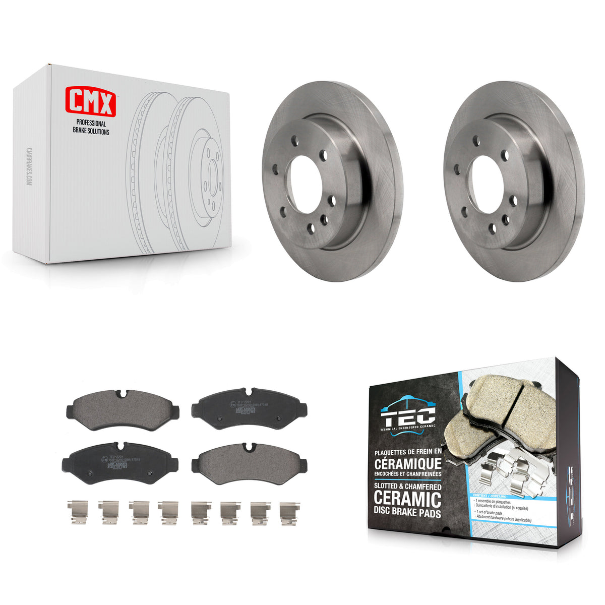 Rear Brake Rotors & Ceramic Pad Kit For Mercedes-Benz Sprinter 2500 3500 4500 3500XD 1500 K8T-104440