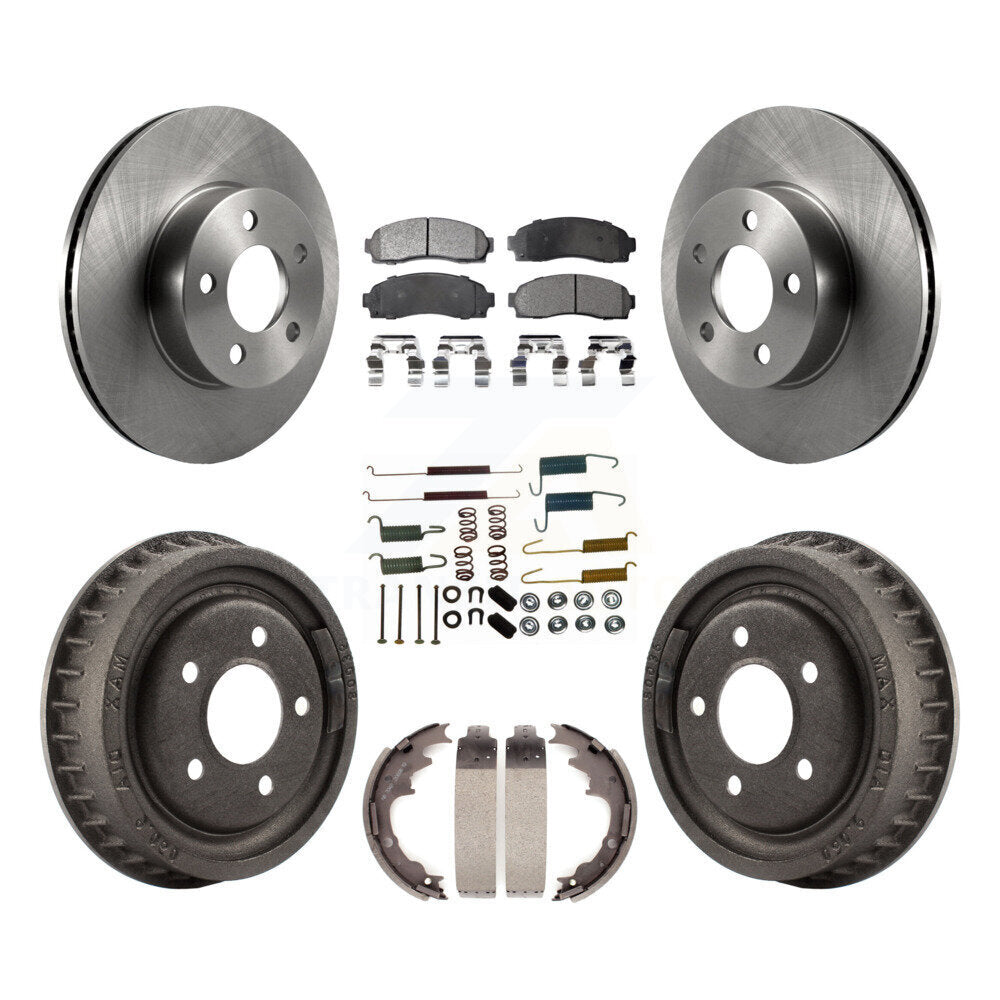 Front Rear Brake Rotor Ceramic Pad & Drum Kit (7Pc) For Mazda B4000 With 9" Diameter K8T-104443