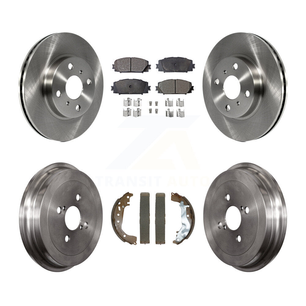 Front Rear Disc Brake Rotors Ceramic Pads And Drum Kit For Toyota Yaris K8T-104444