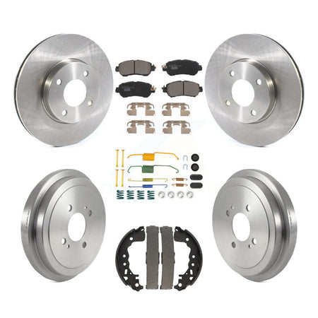 Front Rear Disc Brake Rotors Ceramic Pads And Drum Kit (7Pc) For Nissan Kicks Versa K8T-104451