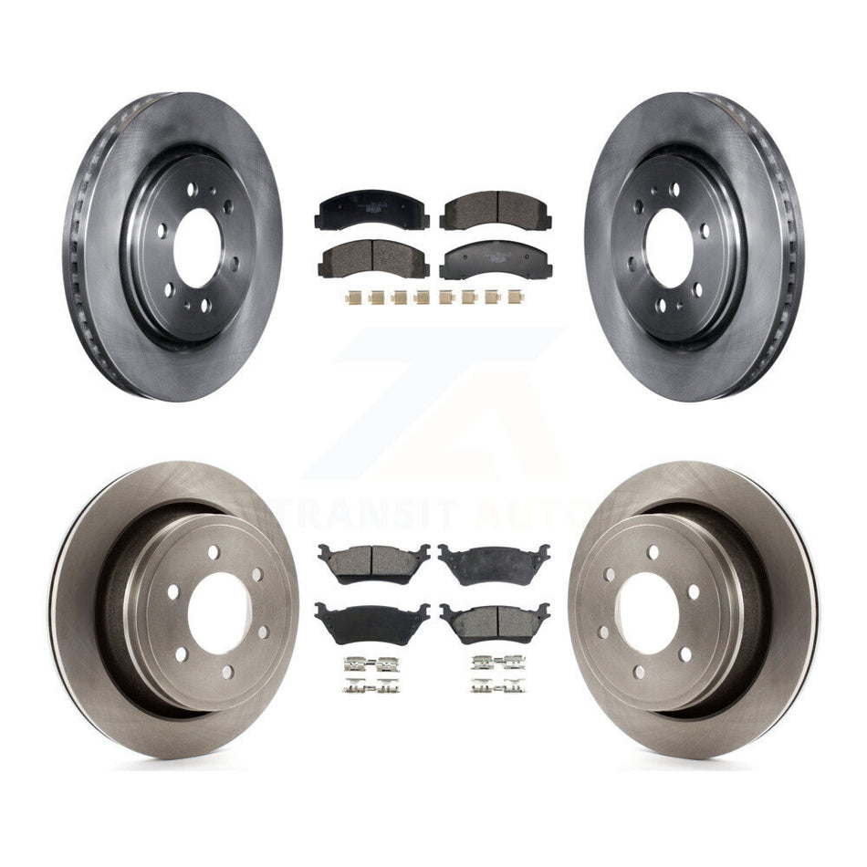 Front Rear Brake Rotor Ceramic Pad Kit For 2018-2020 Ford F-150 With Manual Parking K8T-104473