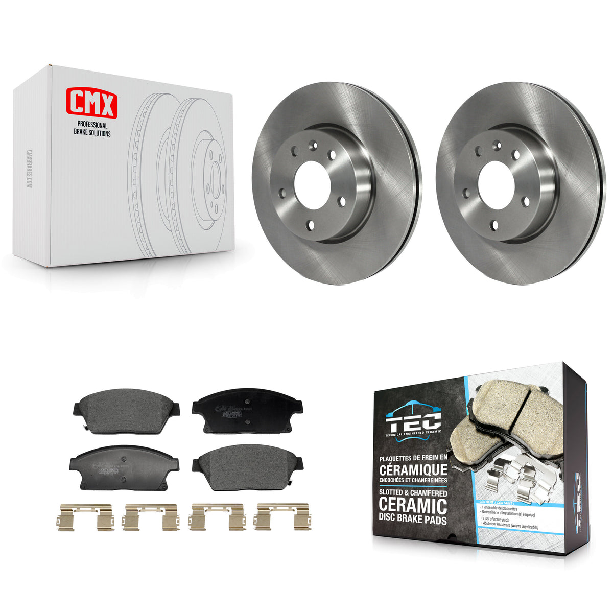 Front Disc Brake Rotors And Ceramic Pads Kit For Cadillac ATS K8T-104487