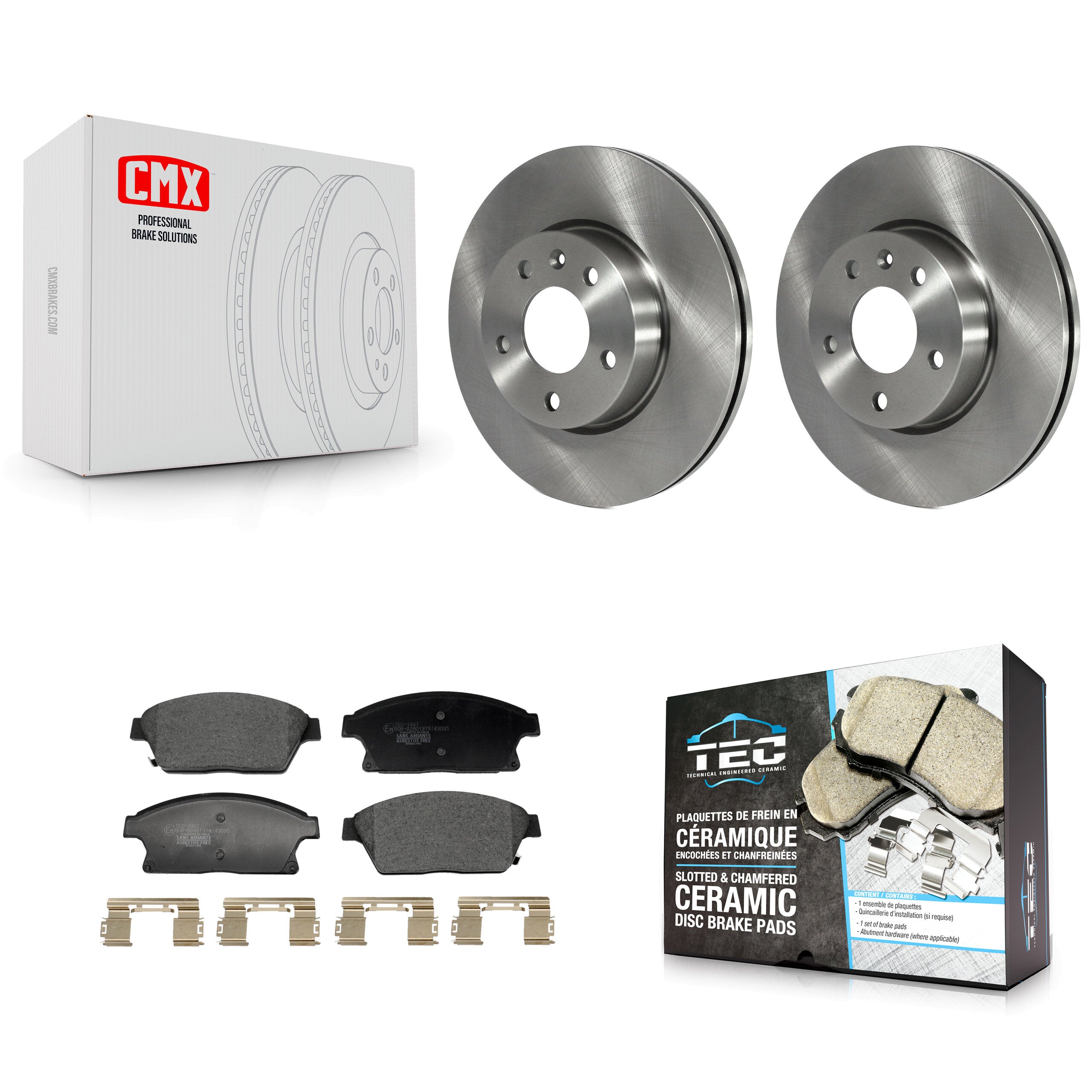 Front Disc Brake Rotors And Ceramic Pads Kit For Cadillac ATS K8T-104487