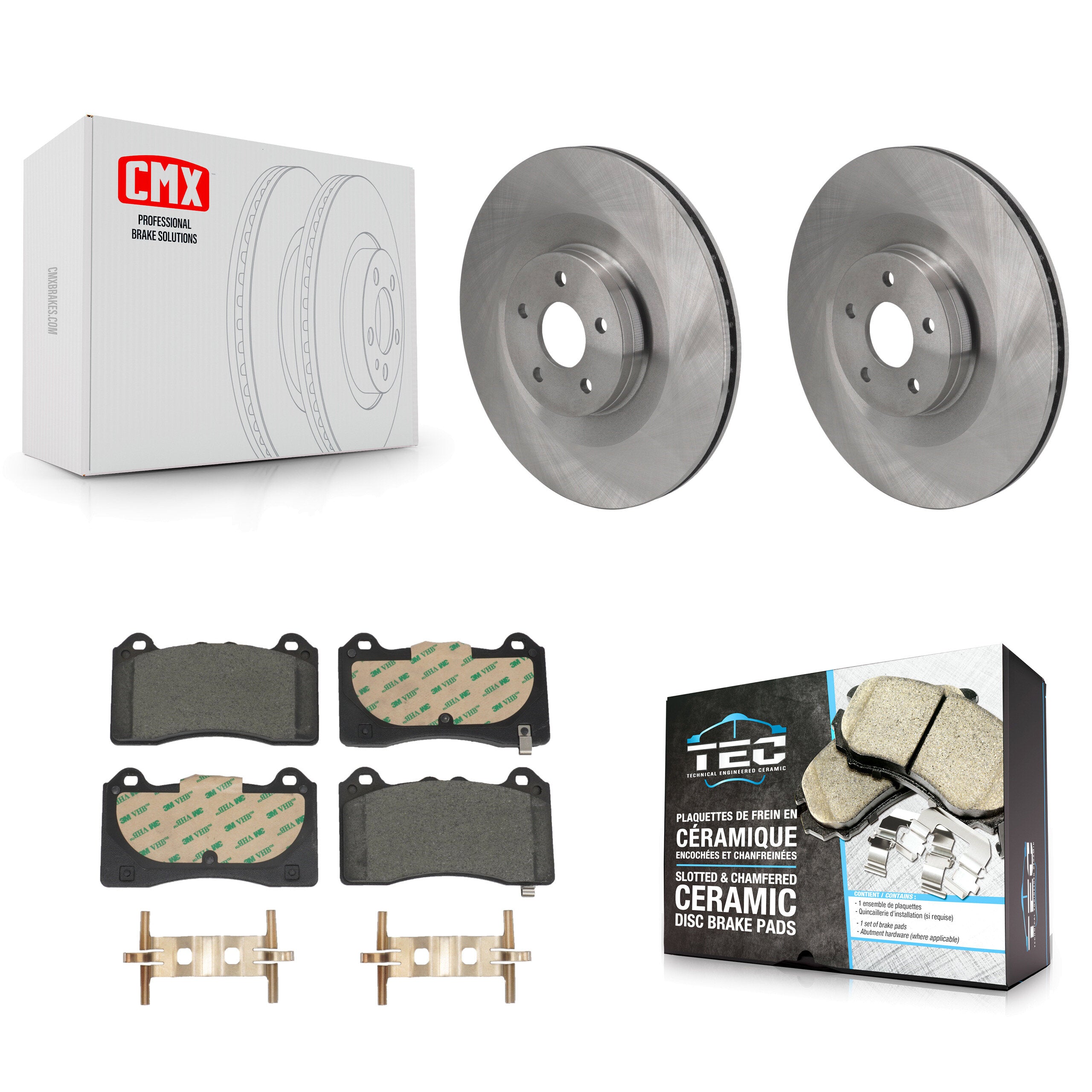 Front Disc Brake Rotors And Ceramic Pads Kit For 2016-2018 Ford Focus RS K8T-104496