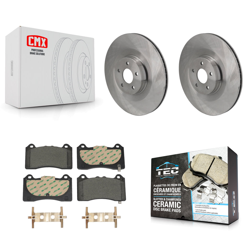 Front Disc Brake Rotors And Ceramic Pads Kit For 2016-2018 Ford Focus RS K8T-104496