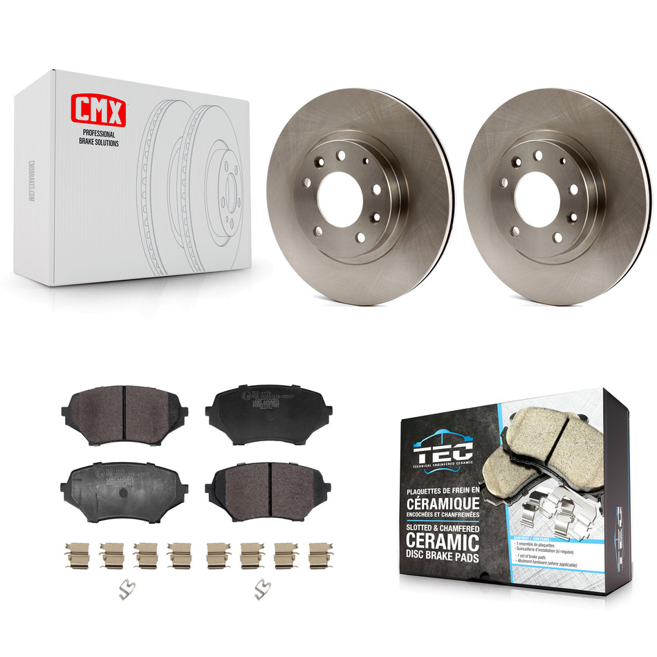 Front Disc Brake Rotors And Ceramic Pads Kit For 2006-2015 Mazda MX-5 Miata K8T-104514