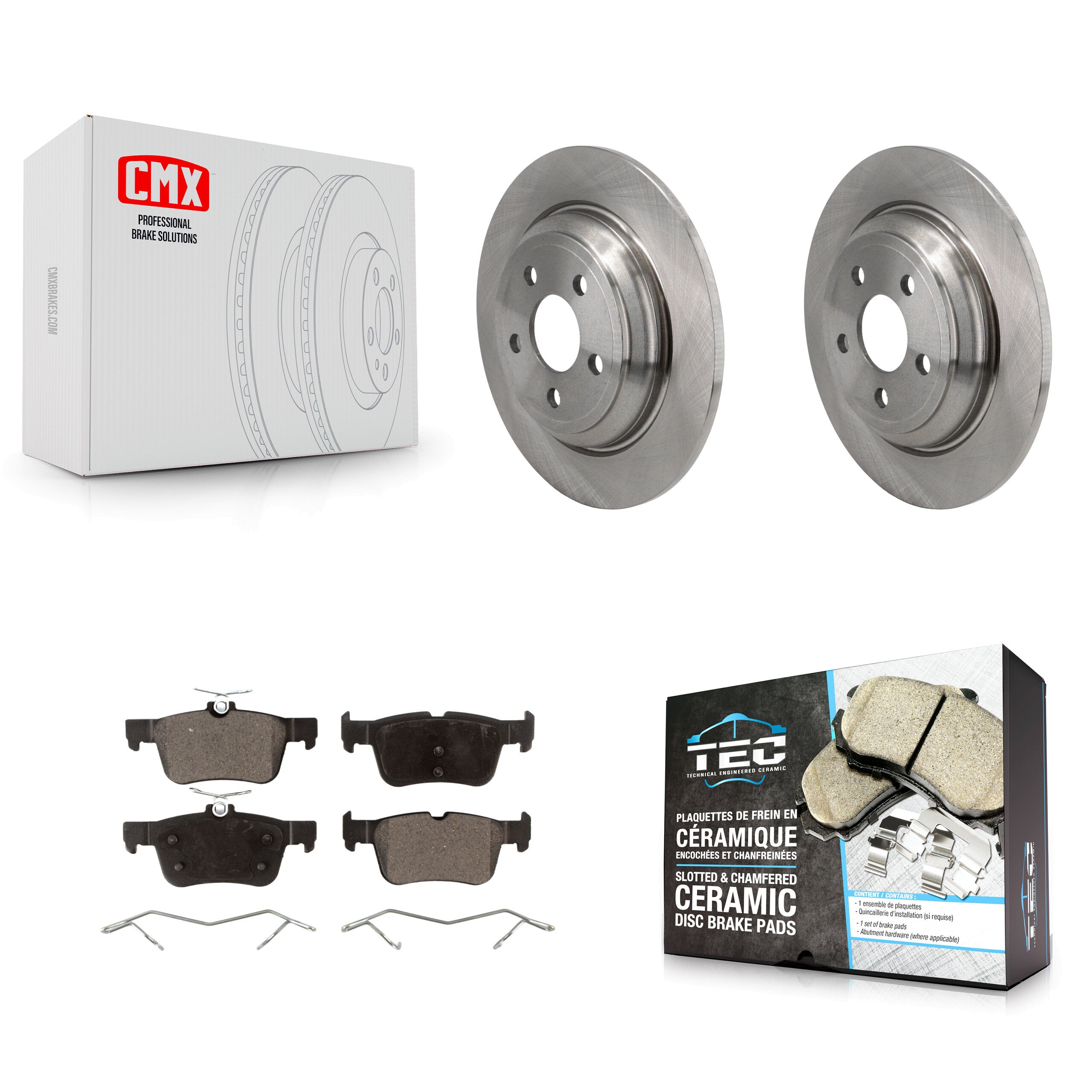 Rear Disc Brake Rotors And Ceramic Pads Kit For 2022-2023 Ford Maverick K8T-104518