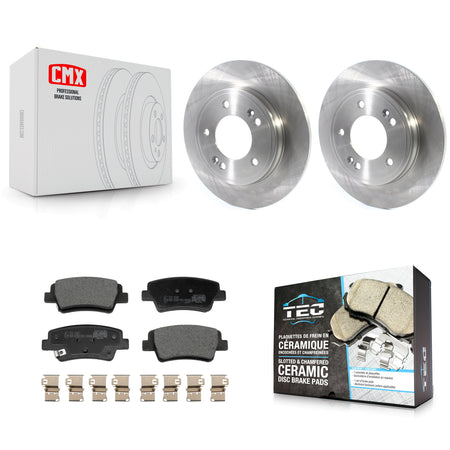Rear Brake Rotor & Ceramic Pad Kit For Hyundai Elantra Kia Niro With Manual Parking K8T-104526