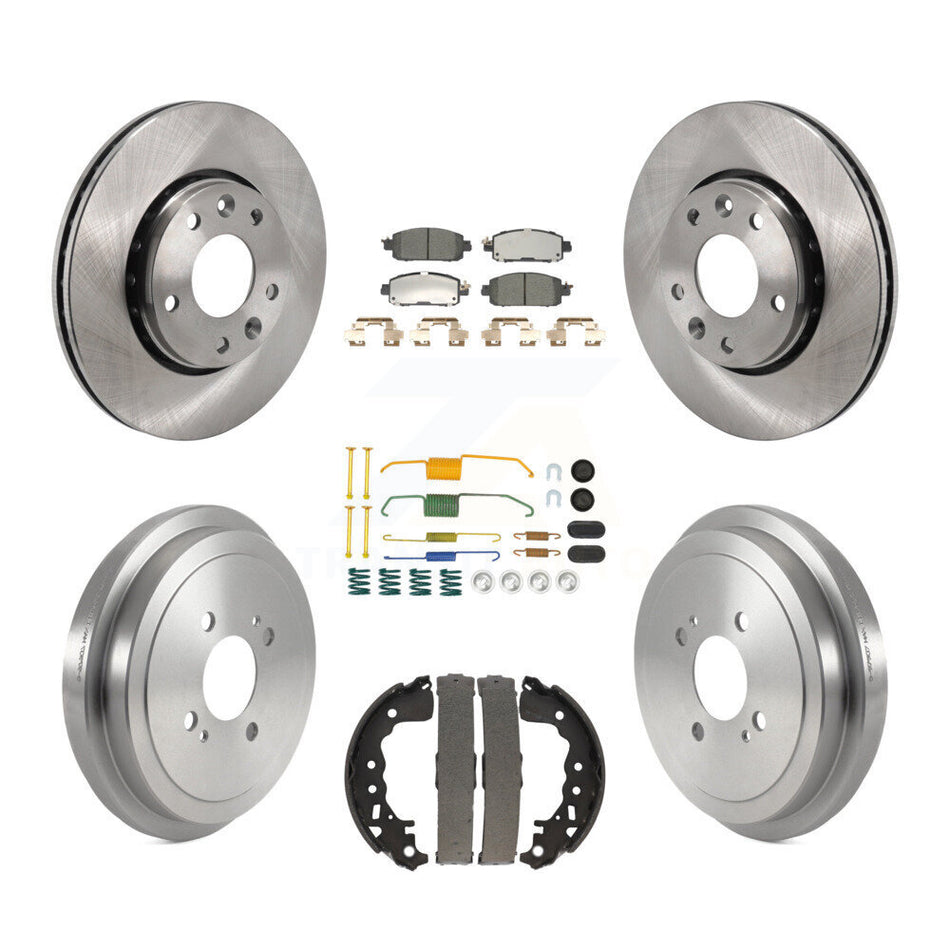 Front Rear Disc Brake Rotors Ceramic Pads And Drum Kit (7Pc) For Nissan Kicks K8T-104533