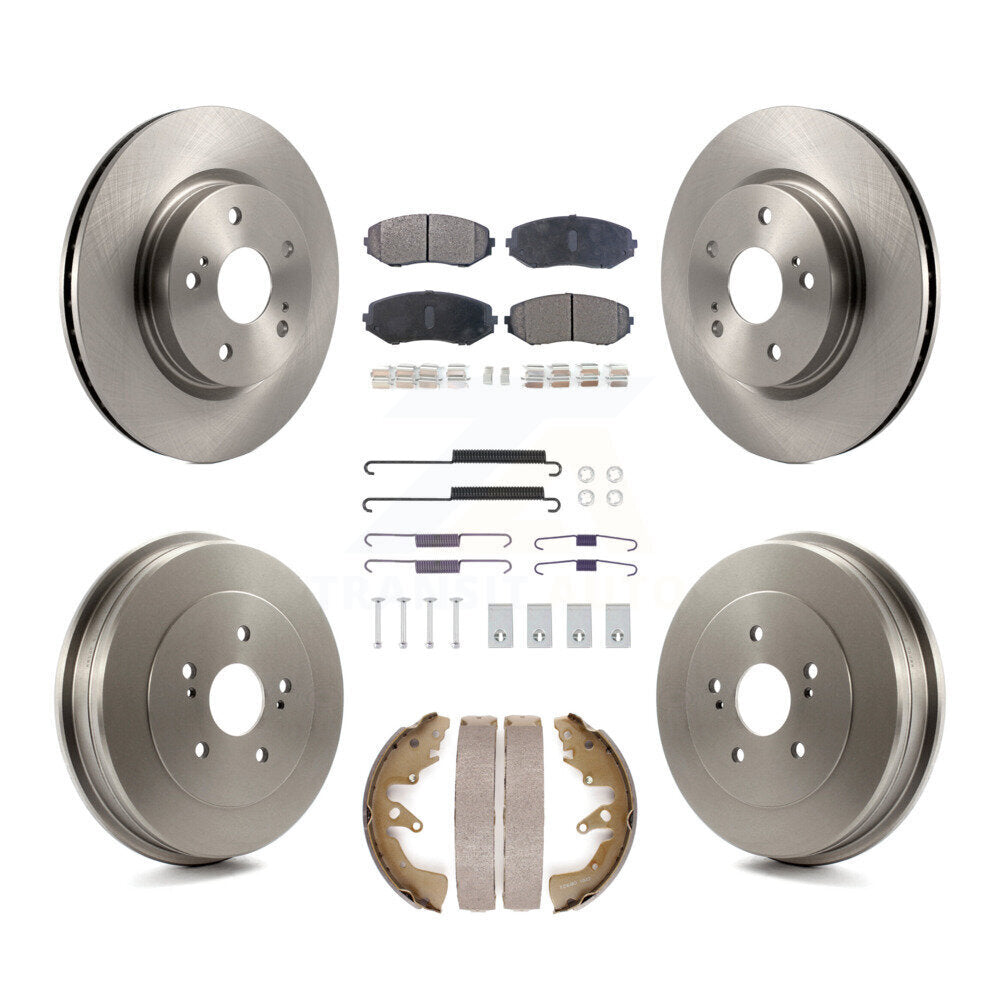 Front Rear Disc Brake Rotors Ceramic Pad Drum Kit (7Pc) For 2006-2008 Suzuki Grand Vitara K8T-104535