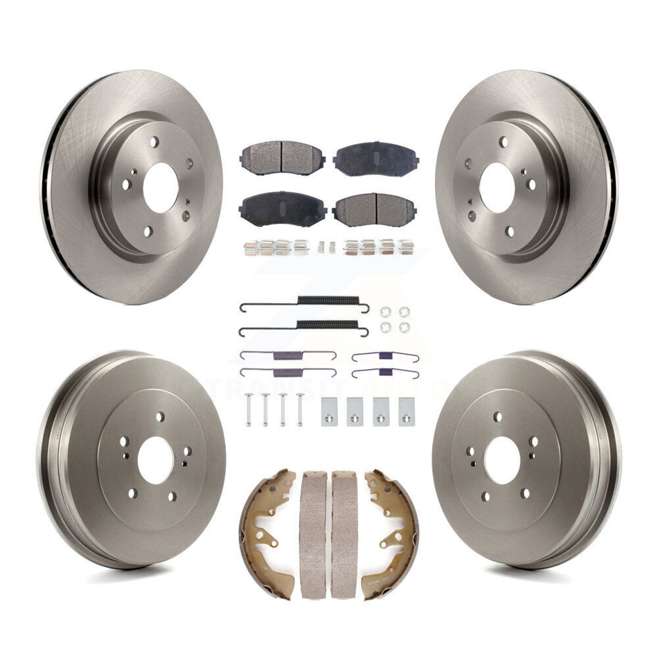 Front Rear Disc Brake Rotors Ceramic Pad Drum Kit (7Pc) For 2006-2008 Suzuki Grand Vitara K8T-104535